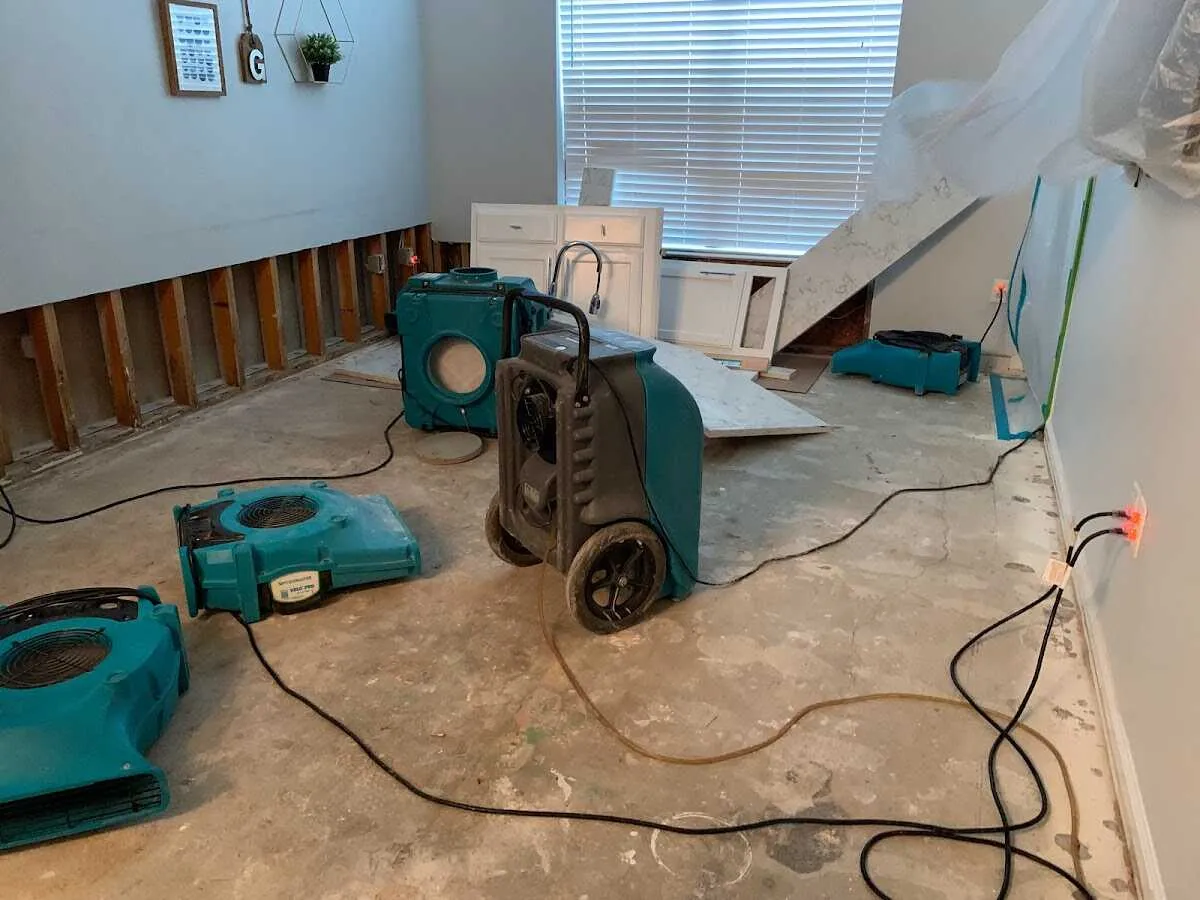 Dehumidifier in flood-cut room for Water Extraction & Removal in Addison